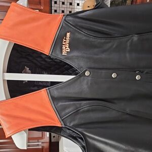 Harley Davidson leather vest jacket
